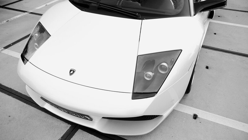 white lamborghini sports car