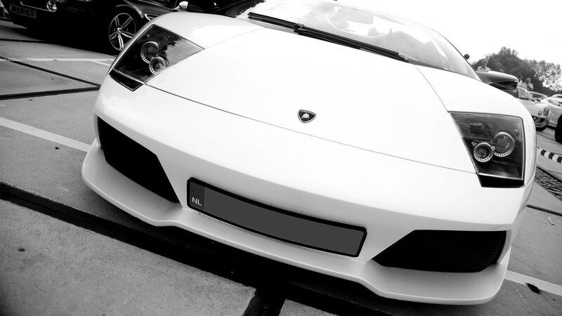 white lamborghini sports car
