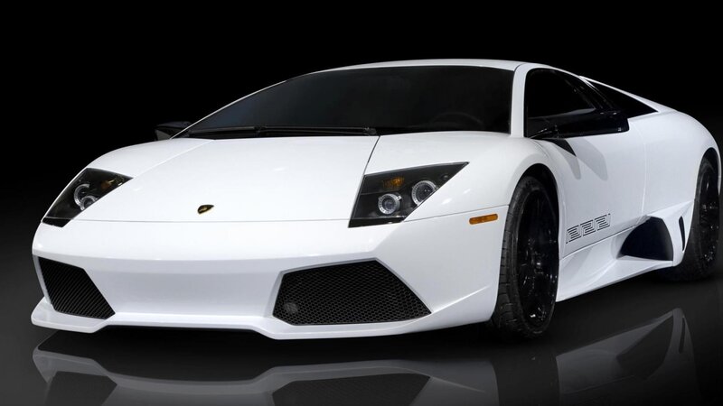 white lamborghini sports car