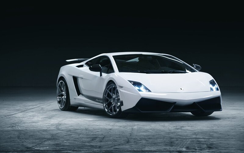 white Lamborghini sports car