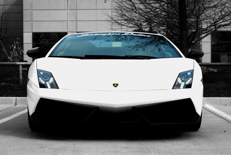 White Lamborghini sports car
