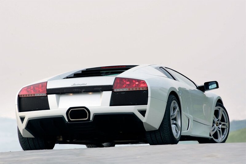 White Lamborghini sports car