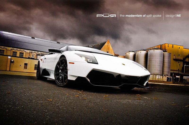 White Lamborghini sports car