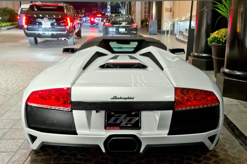 White Lamborghini sports car