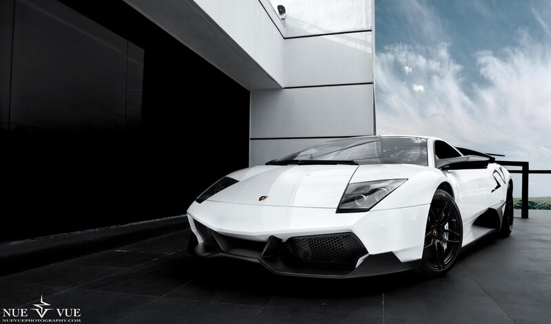 white lamborghini sports car
