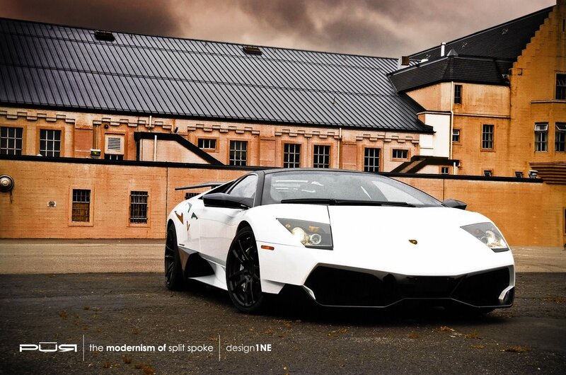 White Lamborghini sports car