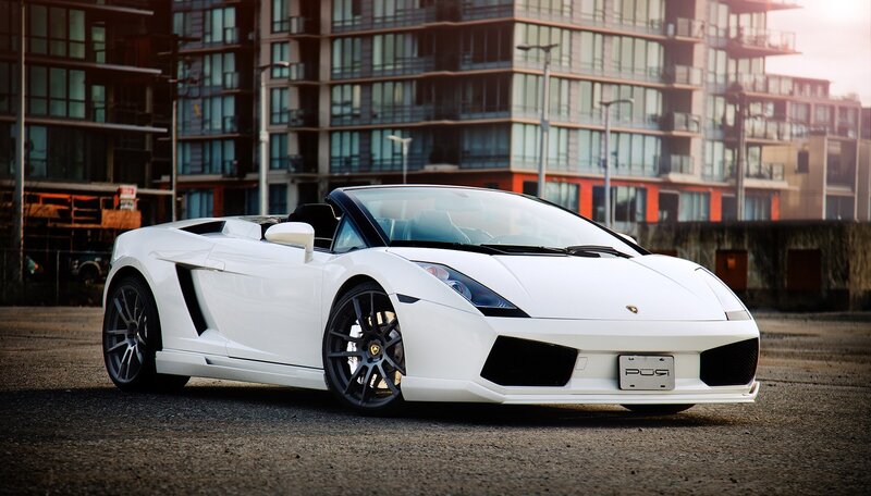 white lamborghini sports car