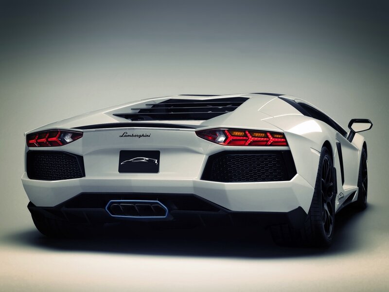 white lamborghini sports car