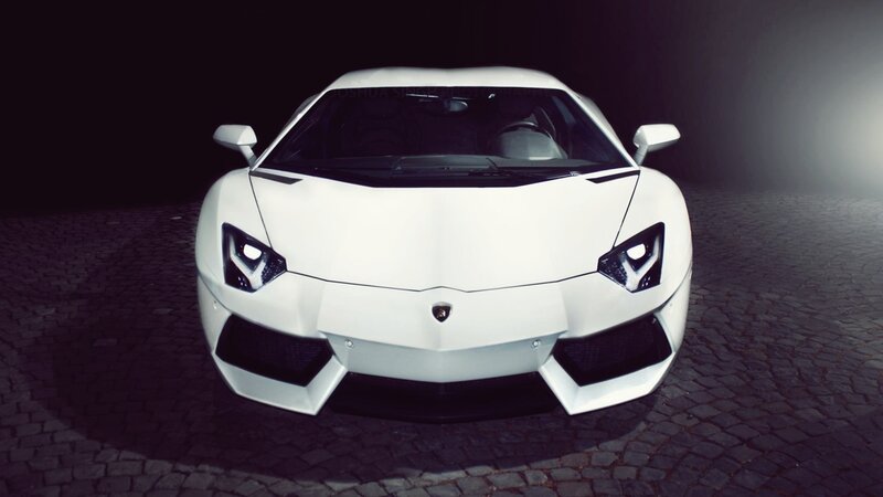 white lamborghini sports car