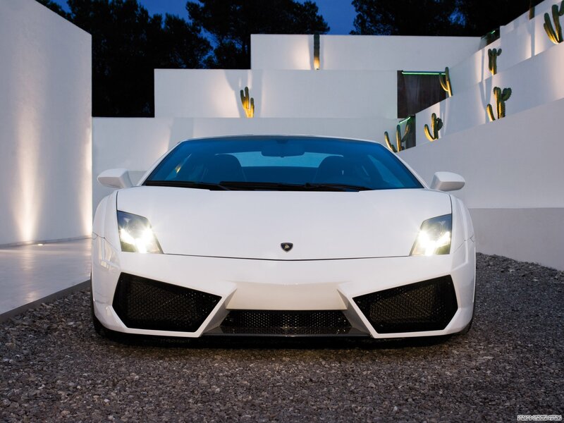 White Lamborghini sports car