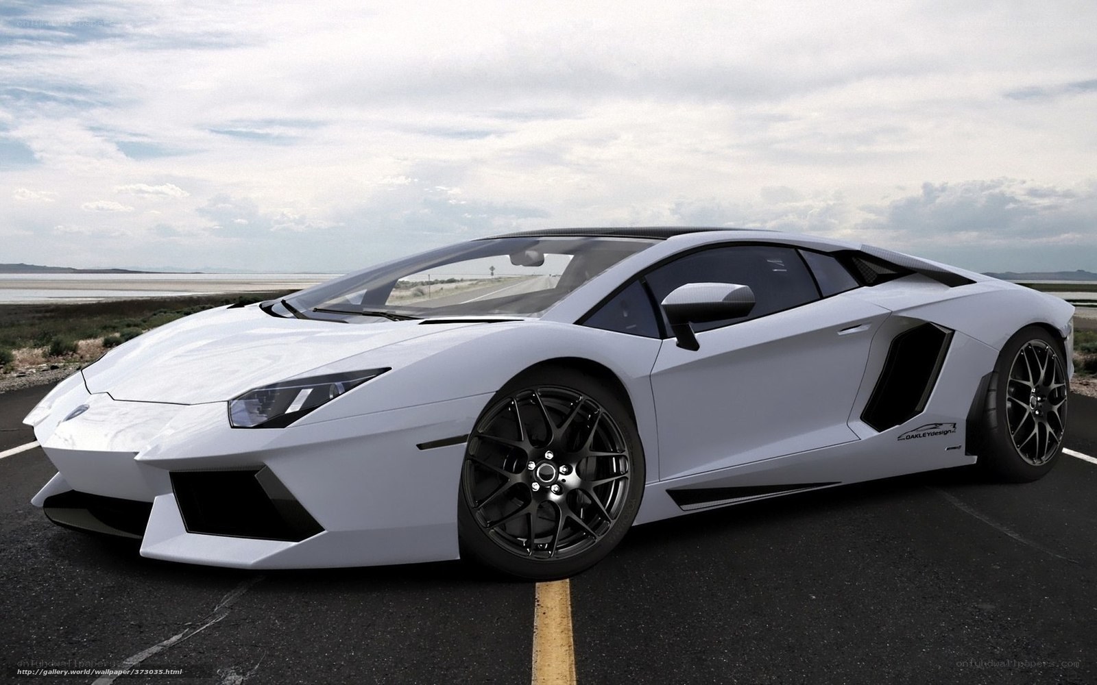 White Lamborghini sports car