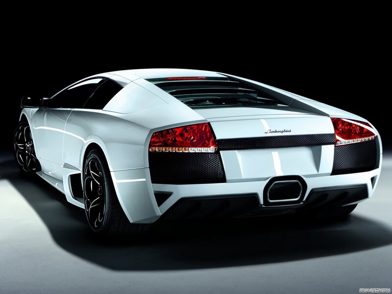 White Lamborghini sports car