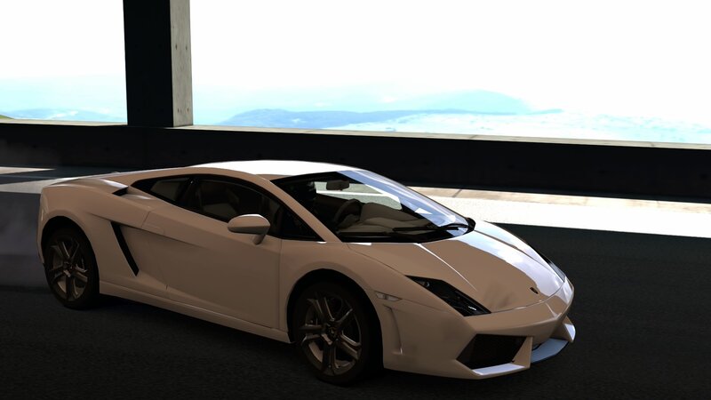 White Lamborghini sports car