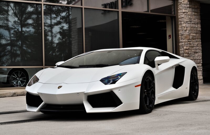 white lamborghini sports car