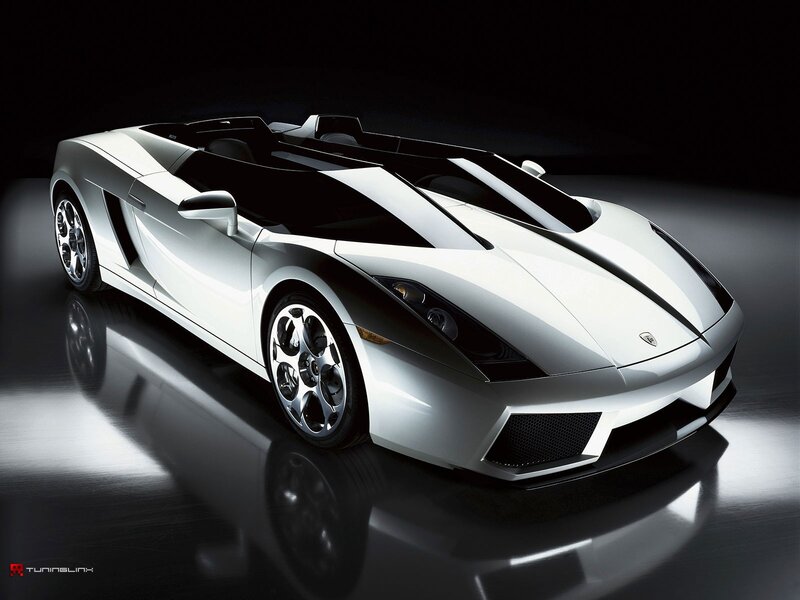 White Lamborghini sports car