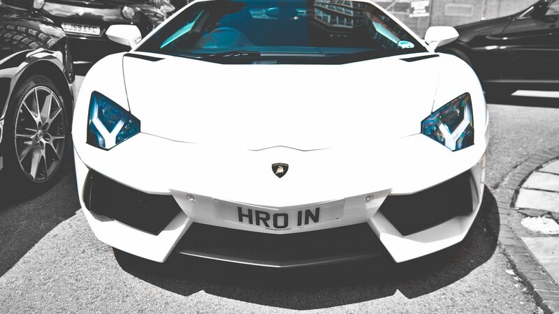 white lamborghini sports car