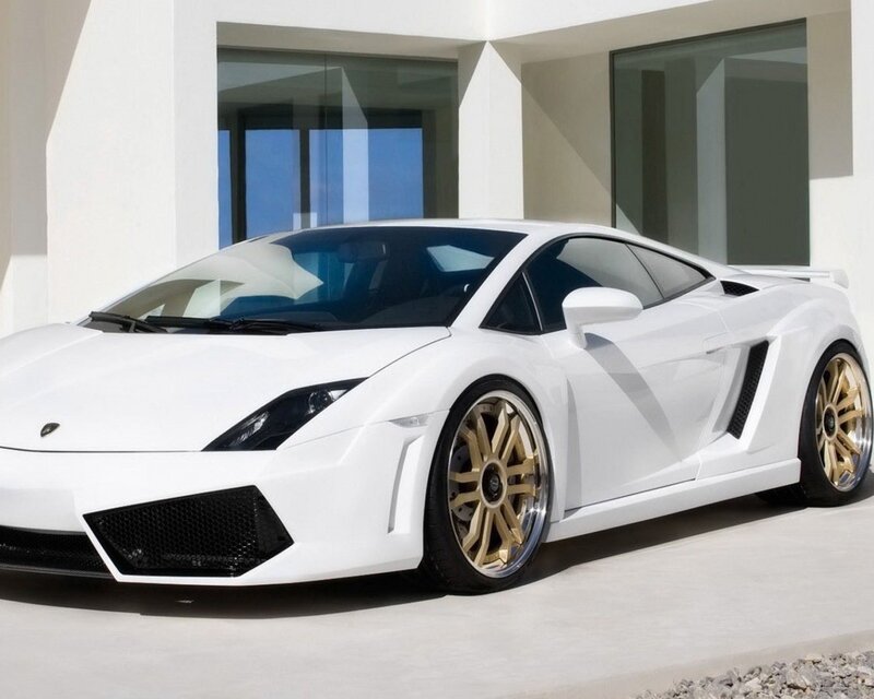 white lamborghini sports car