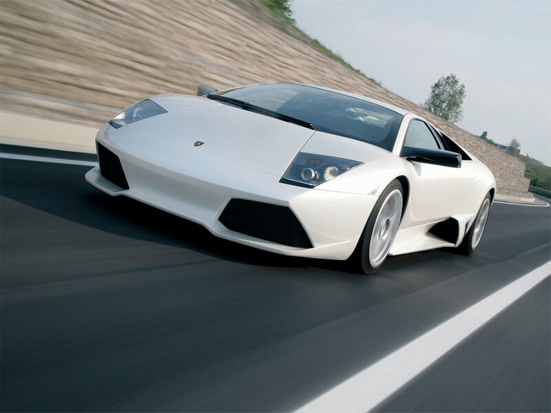 White Lamborghini sports car