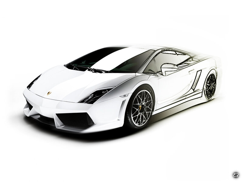 white Lamborghini sports car