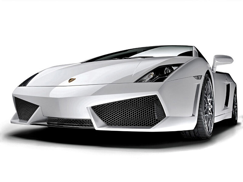 white Lamborghini sports car