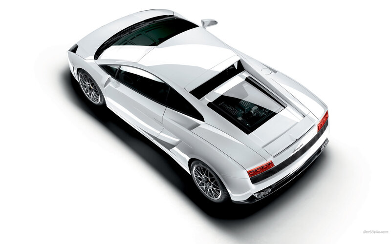 White Lamborghini sports car