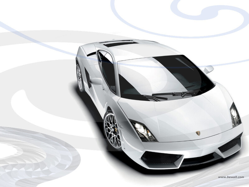 White Lamborghini sports car