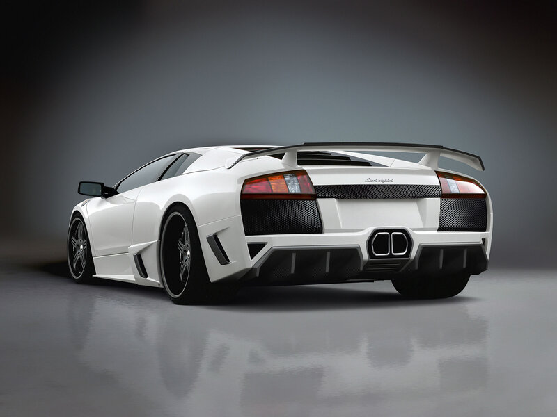 White Lamborghini sports car