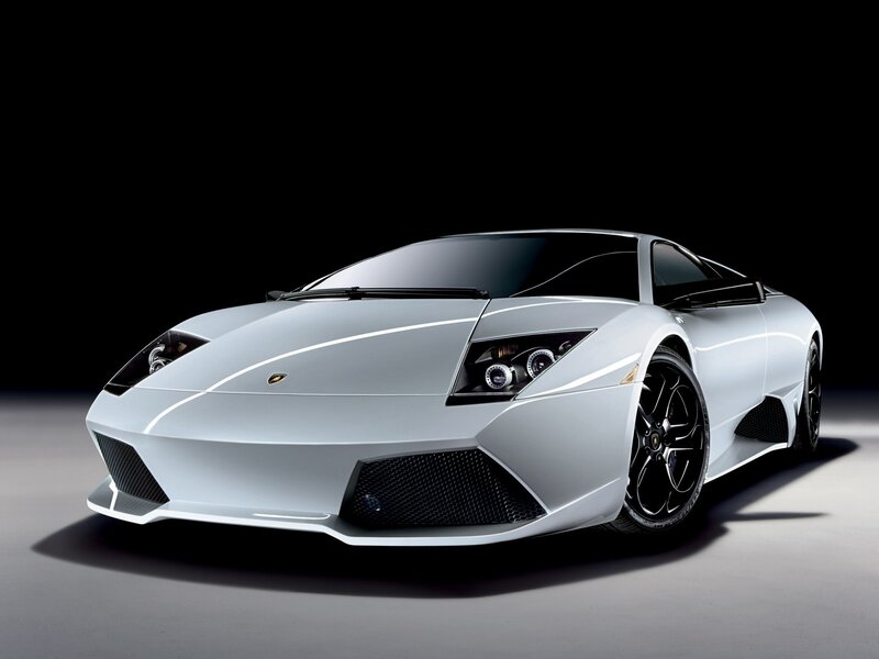 White Lamborghini sports car