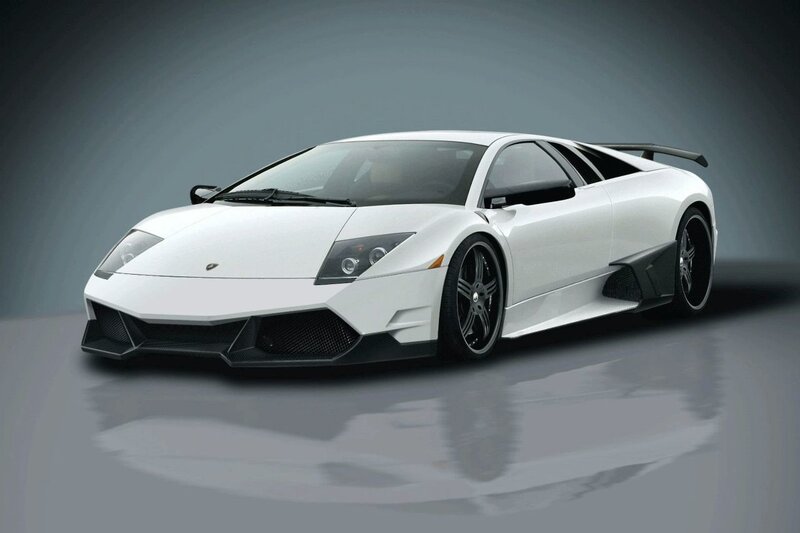 White Lamborghini sports car