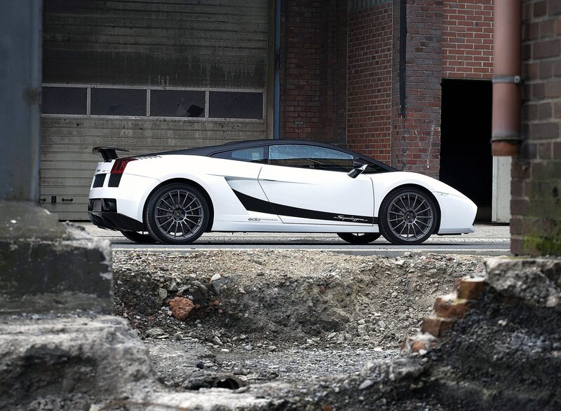 White Lamborghini sports car