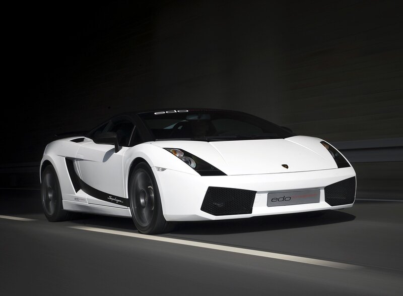 White Lamborghini sports car