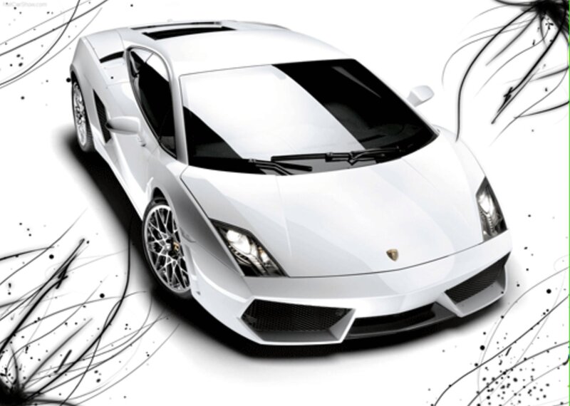 white lamborghini sports car