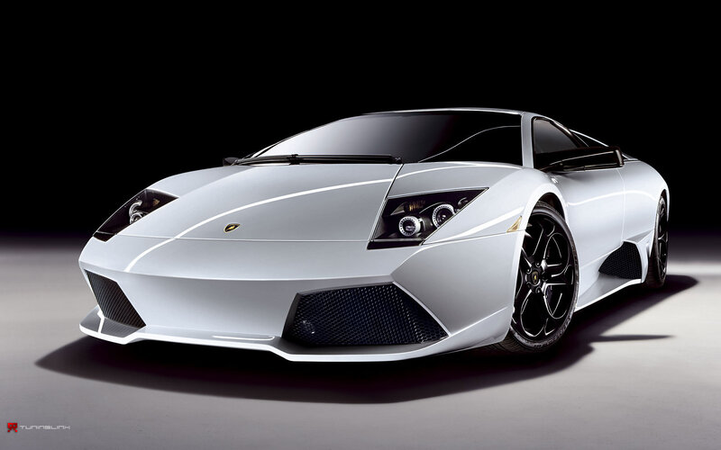 White Lamborghini sports car