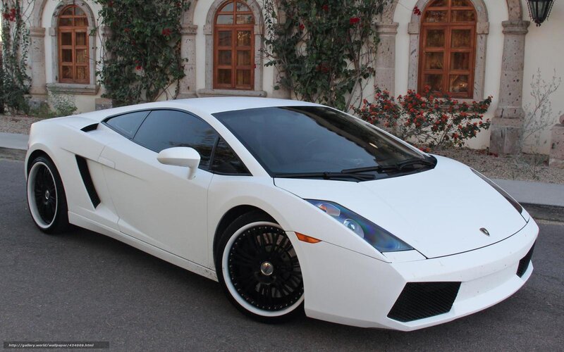 White Lamborghini sports car