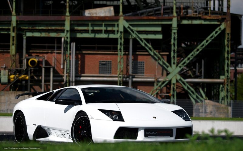 White Lamborghini sports car
