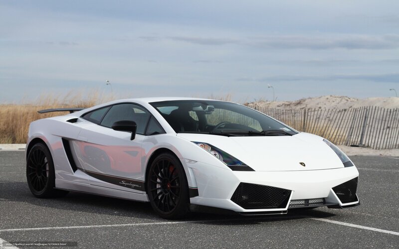 White Lamborghini sports car
