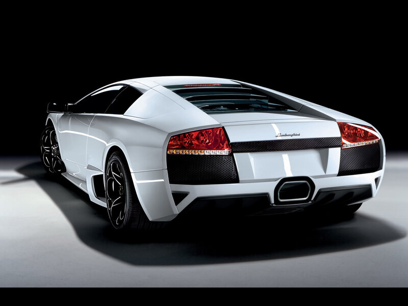 White Lamborghini sports car