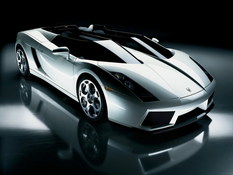 White Lamborghini sports car