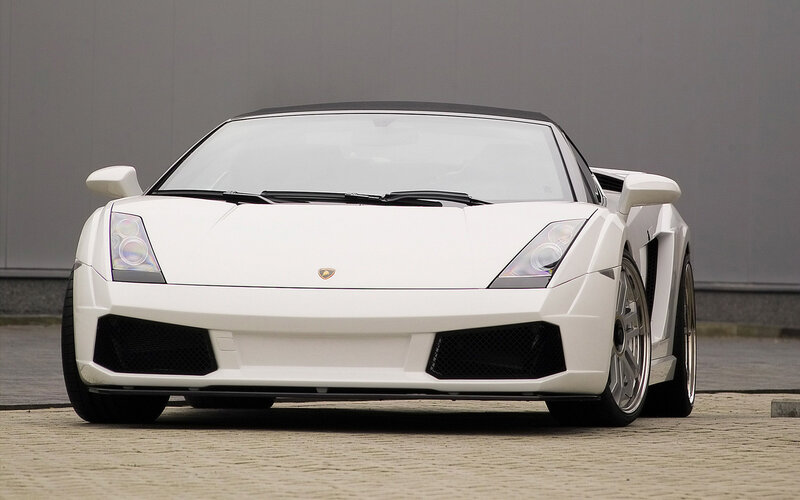 White Lamborghini sports car