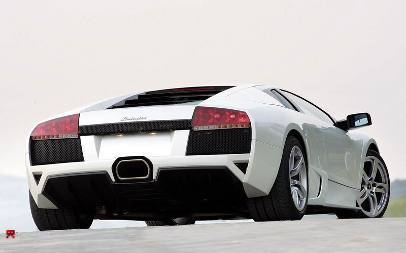 White Lamborghini sports car