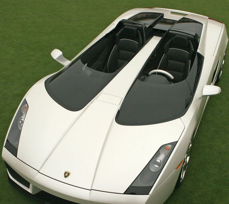 White Lamborghini sports car