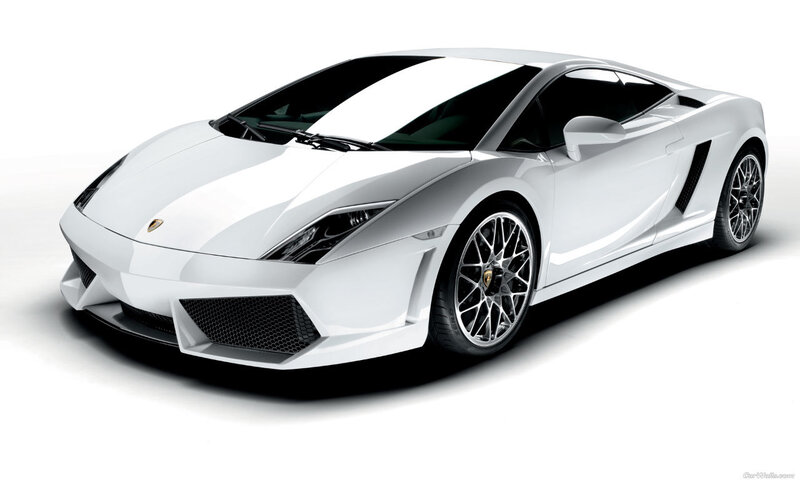 White Lamborghini sports car