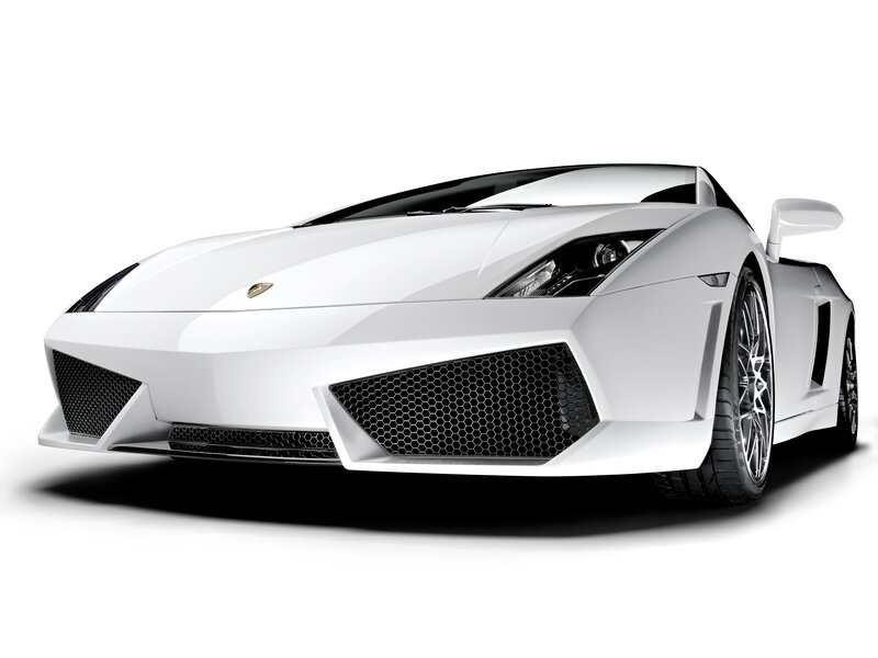 white Lamborghini sports car