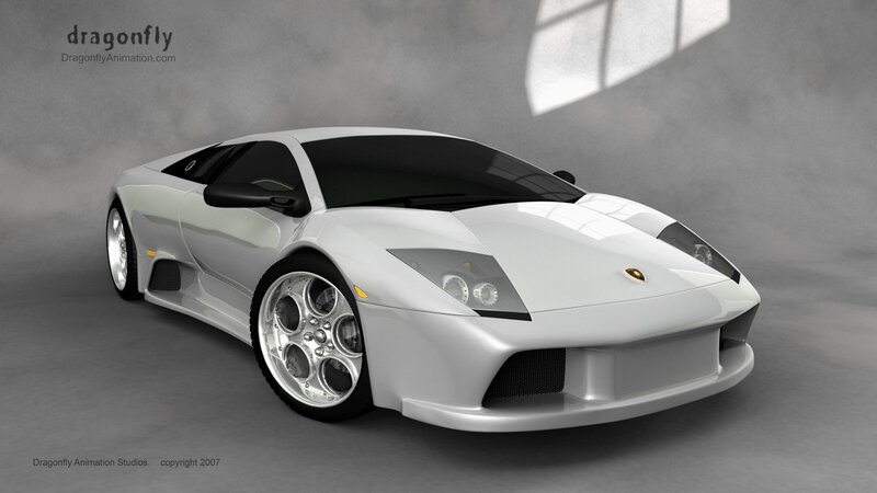 White Lamborghini sports car