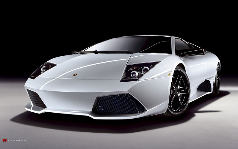 White Lamborghini sports car