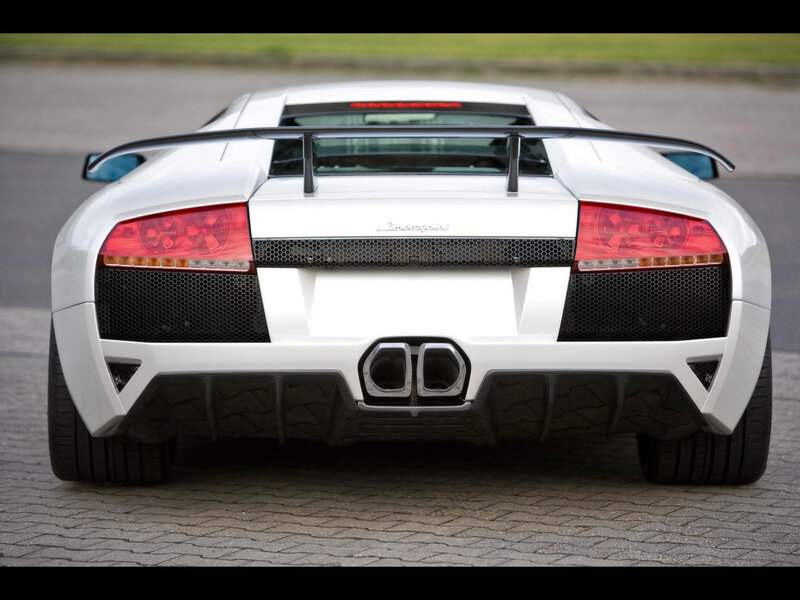 White Lamborghini sports car