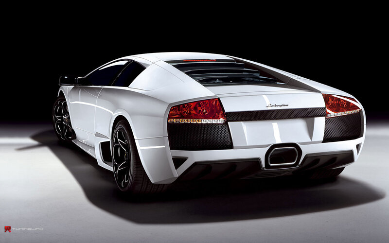 White Lamborghini sports car