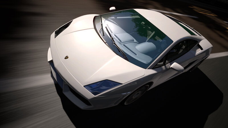 White Lamborghini sports car