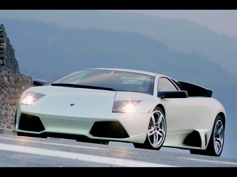 White Lamborghini sports car