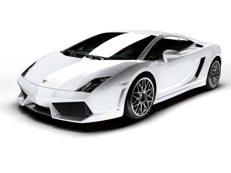 white lamborghini sports car